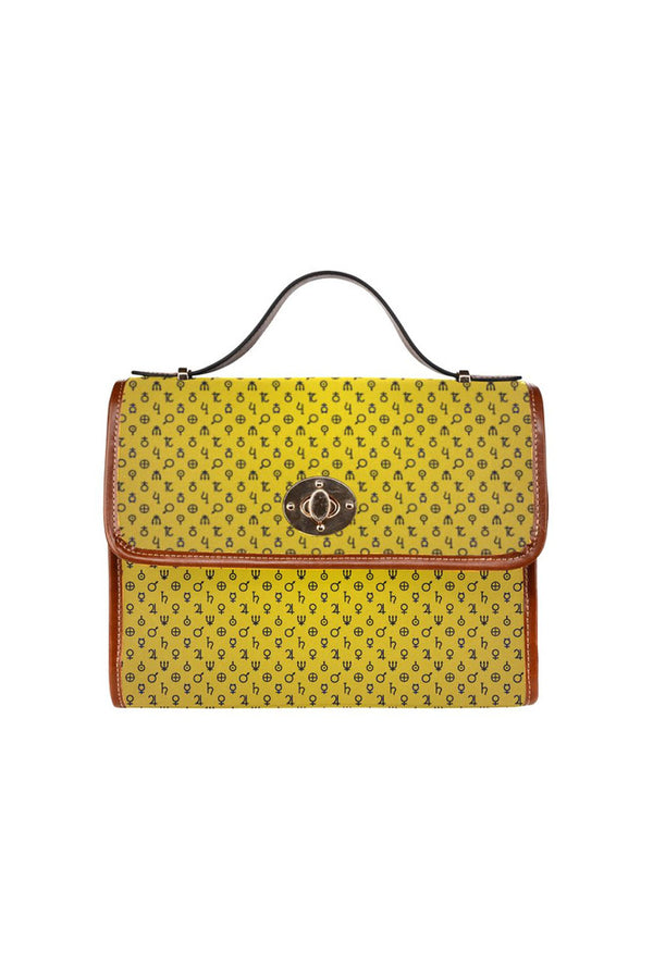 Planet Symbol Gold Waterproof Canvas Bag/All Over Print (Model 1641) - Objet D'Art