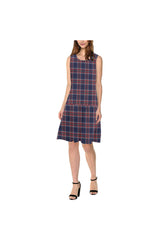 Tartan Sleeveless Splicing Shift Dress(Model D17) - Objet D'Art