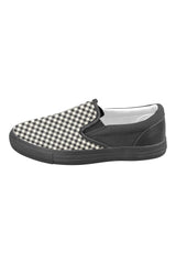 Circle in Squares Men's Slip-on Canvas Shoes (Model 019) - Objet D'Art