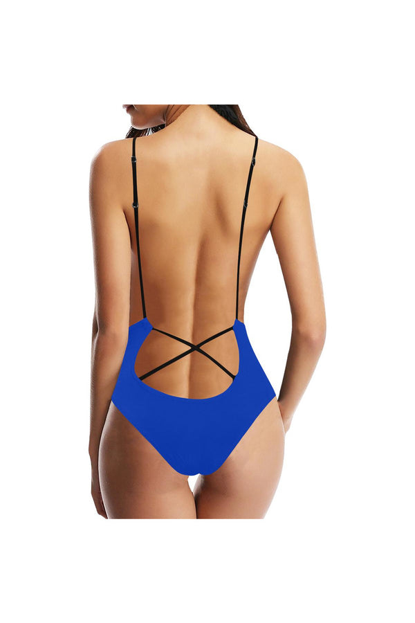 Royal Blue Sexy Lacing Backless One-Piece Swimsuit (Model S10) - Objet D'Art