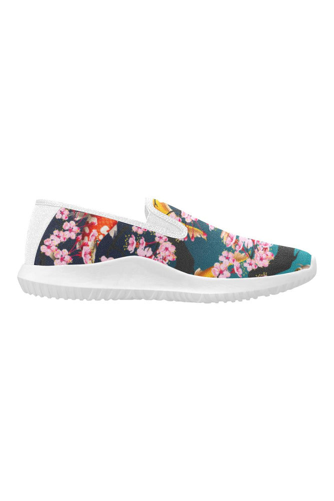 koi day Orion Slip-on Women's Canvas Sneakers (Model 042) - Objet D'Art