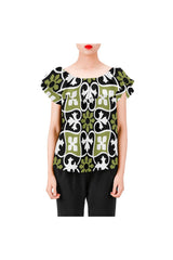 Fleur-de-lis Women's Off Shoulder Blouse with Ruffle - Objet D'Art