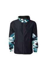 Blue Camouflage Quilted Windbreaker for Men (Model H35) - Objet D'Art