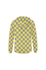 Enlightened Yellow & Greatest Gray Checkered Full Zip Hoodie - Objet D'Art
