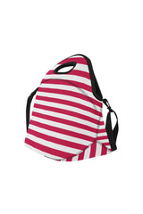 Red Stripes Neoprene Lunch Bag/Large (Model 1669) - Objet D'Art