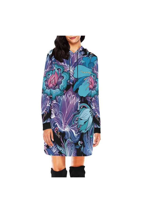 Floral Midnight Hoodie Mini Dress - Objet D'Art