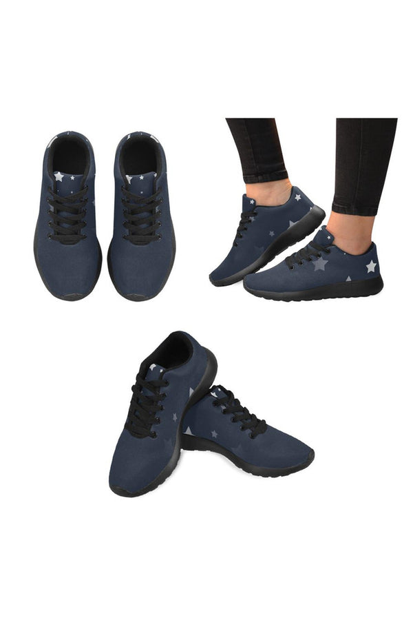 Stars on Blue Women’s Running Shoes (Model 020) - Objet D'Art