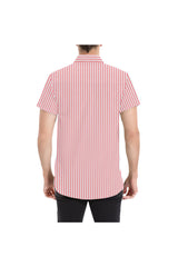 Camisa de manga corta con estampado completo de rayas clásicas para hombre - Objet D'Art Online Retail Store