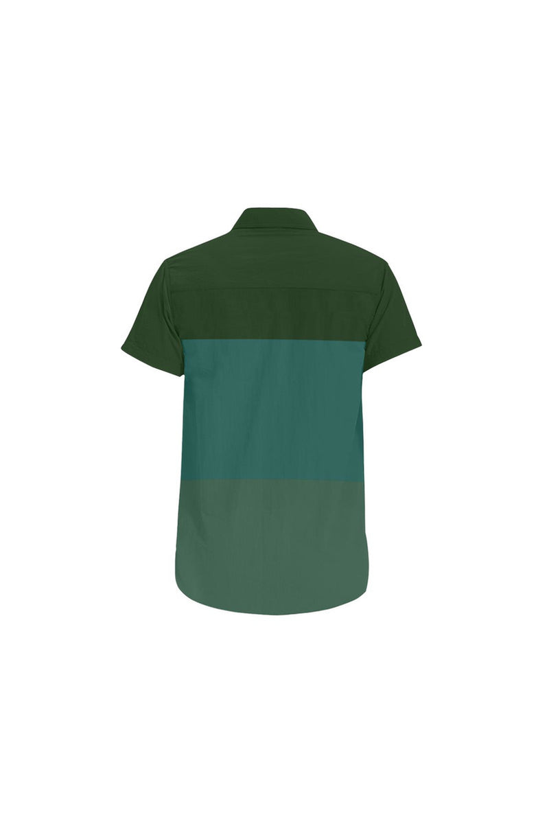 Tri-color in Green Men's All Over Print Short Sleeve Shirt - Objet D'Art