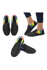 Spectral Bars Men's Slip-on Canvas Shoes (Model 019) - Objet D'Art