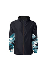 Blue Camouflage Quilted Windbreaker for Men (Model H35) - Objet D'Art