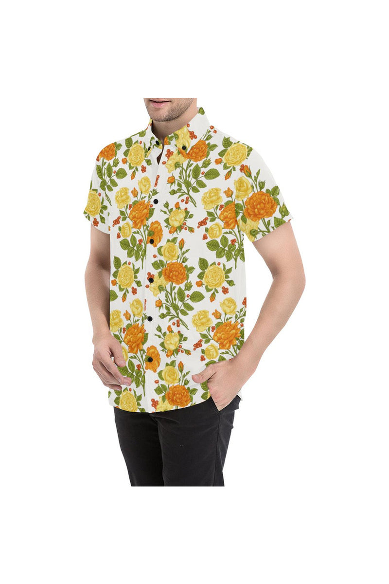 Floral Fellow Men's All Over Print Short Sleeve Shirt (Model T53) - Objet D'Art