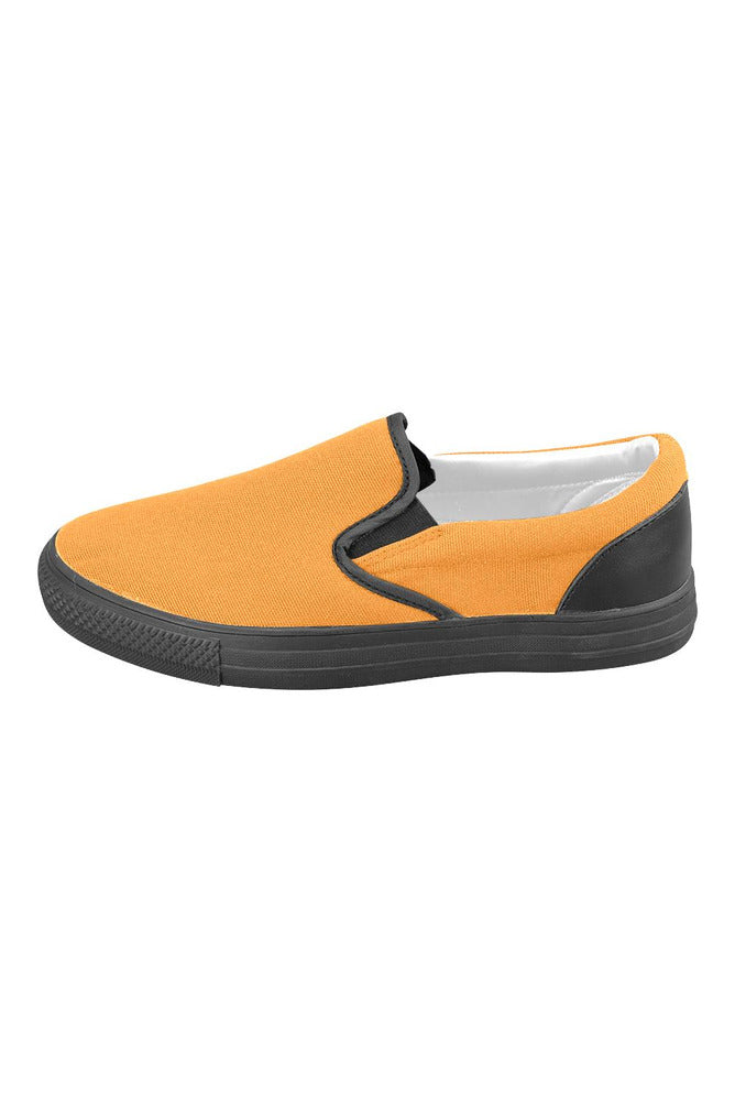 Turmeric Timbre Men's Slip-on Canvas Shoes (Model 019) - Objet D'Art