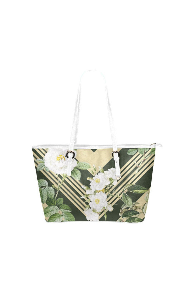 Floral Accented Leather Tote Bag/Small - Objet D'Art