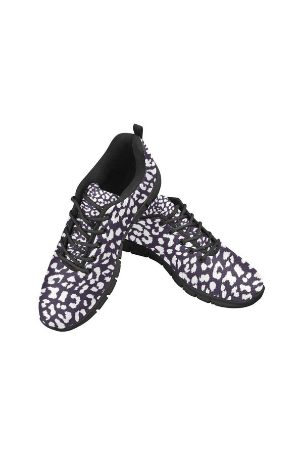 Purple Leopard Print Women's Breathable Running Shoes - Objet D'Art