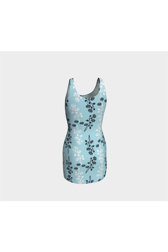 Light Blue Floral Dream Bodycon Dress - Objet D'Art