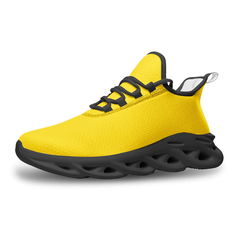 Yellow Cadmium Unisex Bounce Mesh Knit Sneakers - Objet D'Art