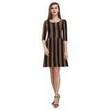 Striped Tethys Half-Sleeve Skater Dress - Objet D'Art