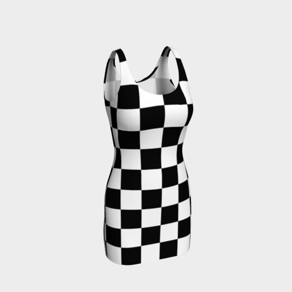 Checkered Bodycon Dress - Objet D'Art