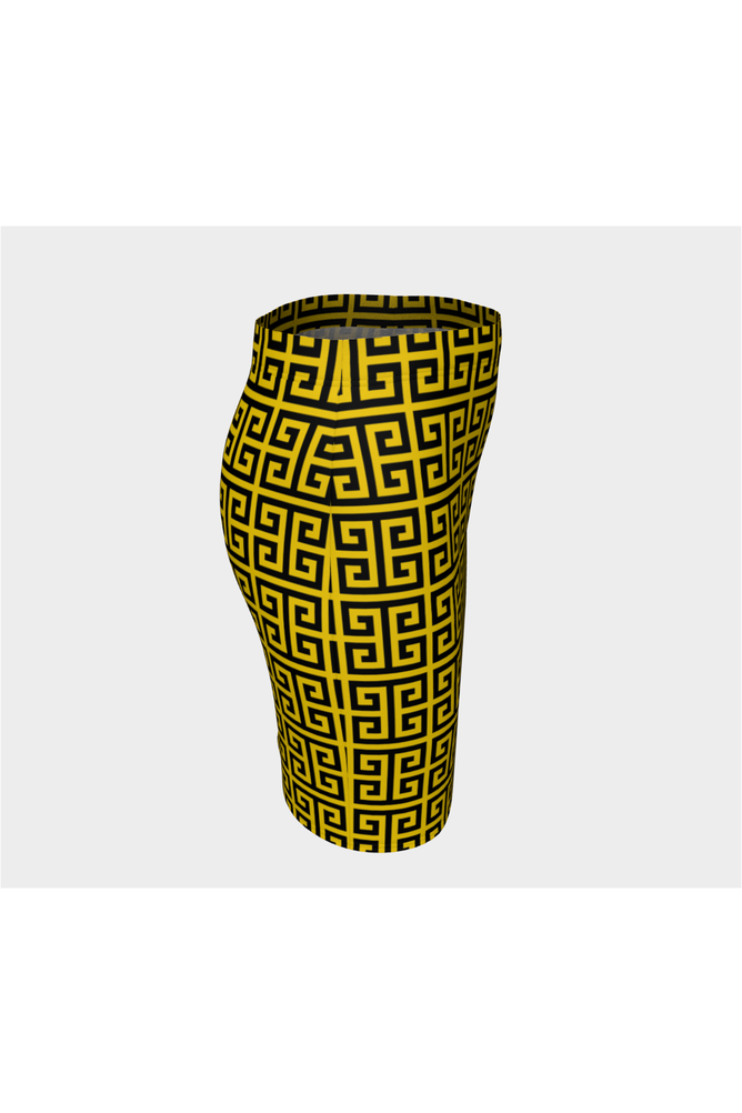 Greek Key Fitted Skirt - Objet D'Art