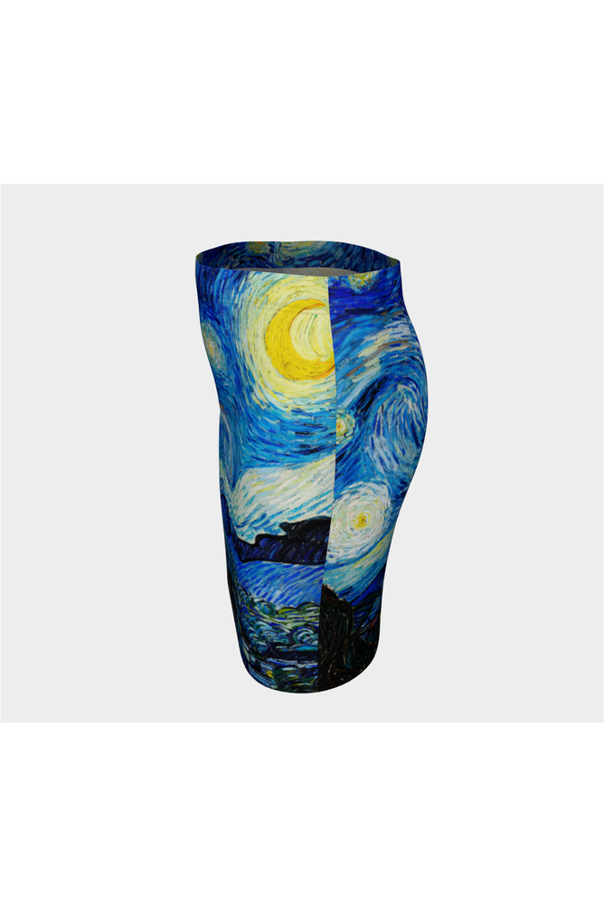 Let's Gogh Starry Nights Fitted Skirt - Objet D'Art