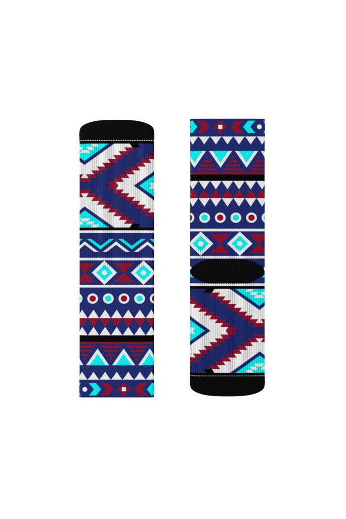 Aqua Aztec Sublimation Socks - Objet D'Art