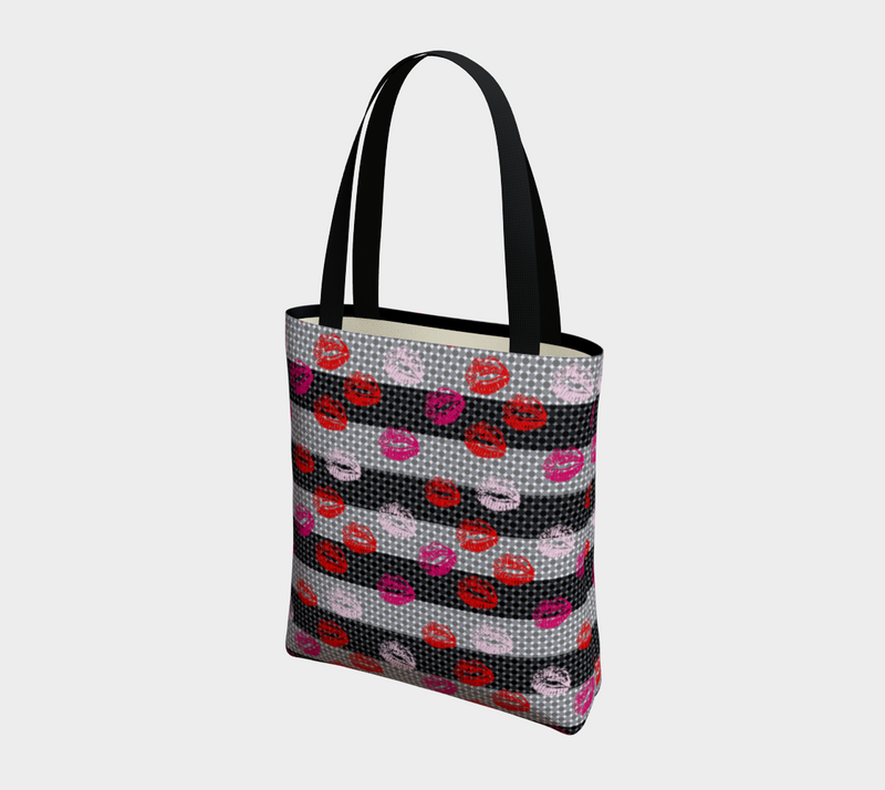 Kisses and Micro Polkadots Tote Bag - Objet D'Art