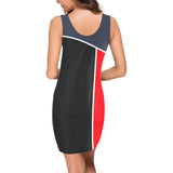 gray black red print 2A Medea Vest Dress (Model D06) - Objet D'Art