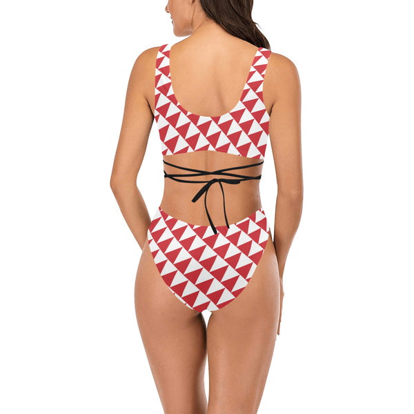 running up print Cross String Bikini Set (Model S29) - Objet D'Art