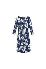 floral sleeve Rhea Loose Round Neck Dress(Model D22) - Objet D'Art