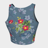 Floral Gray Athletic Top - Objet D'Art
