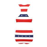 stars and stripes stripe horizontal print Crop Top Bikini Set (Model S21) - Objet D'Art