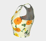 Pale Yellow Floral Garden Crop Top - Objet D'Art