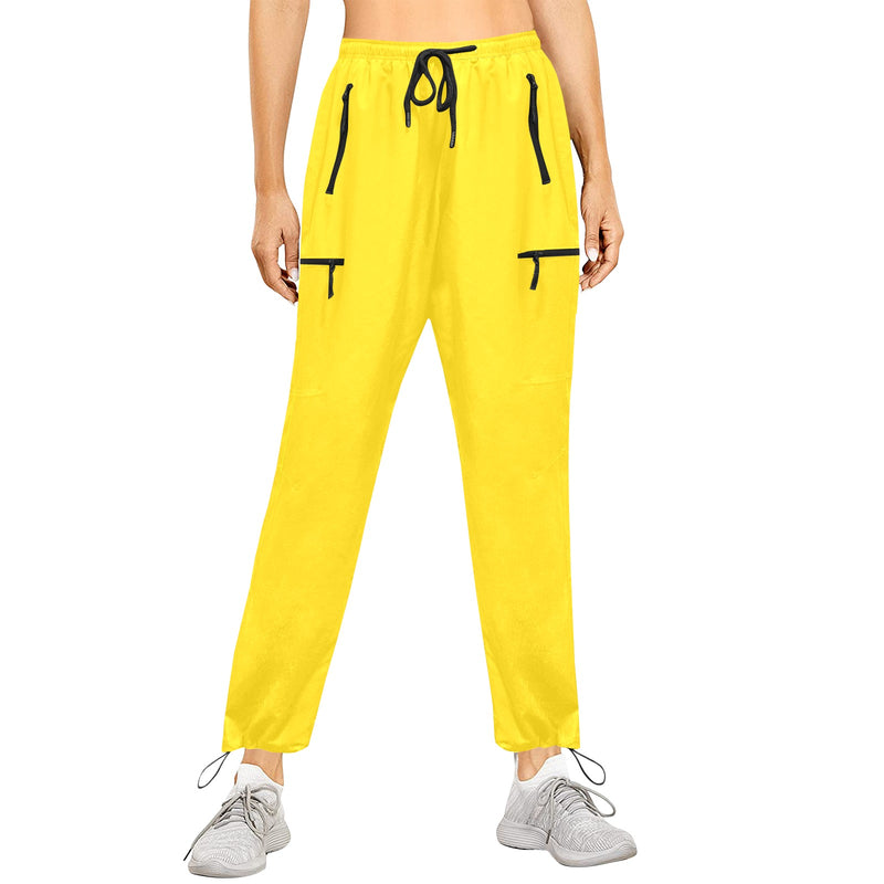 yellow print 2 Women's Quick Dry Cargo Sweatpants (Model L65) - Objet D'Art