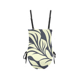 petal play print Drawstring Side One-Piece Swimsuit (Model S14) - Objet D'Art