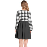 Lantern Sleeve Deep V-Neck Short Dress - Objet D'Art
