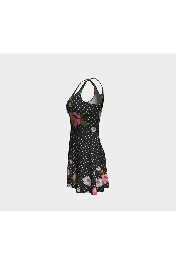 Floral Polka Dots Flare Dress - Objet D'Art