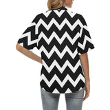 waves12 print All Over Print Hawaiian Shirt for Women (Model T58) - Objet D'Art