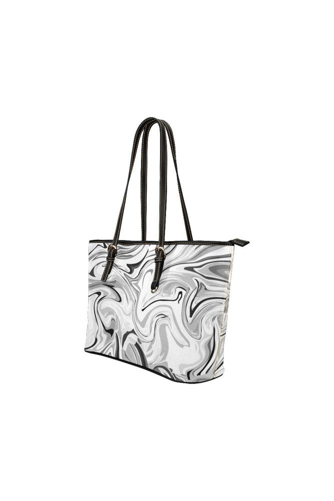 Titanium White Linseed Leather Tote Bag/Small - Objet D'Art