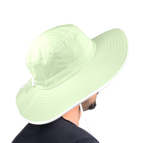 avocado spread solid print Wide Brim Bucket Hat - Objet D'Art