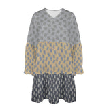 dark green print 2 copy-Recovered copy-Recovered (1) copy V-Neck Loose Fit Dress (Model D66) - Objet D'Art