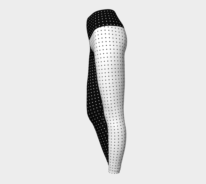 Two Tone Micro Polkadot Yoga Leggings - Objet D'Art