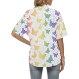 red hot hearts print All Over Print Hawaiian Shirt for Women (Model T58) - Objet D'Art