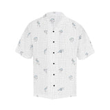 hokusai crane grid wavy print 2 Hawaiian Shirt (Model T58) - Objet D'Art