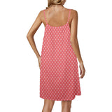 HEART PATTERN PRINT 2 Drawstring Neck Sleeveless Dress (Model D68) - Objet D'Art