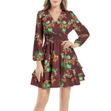 Nasturium Long Sleeve Tiered Ruffle Hem Elastic Waist Mini Dress - Objet D'Art