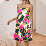 chained up 2 Drawstring Neck Sleeveless Dress (Model D68) - Objet D'Art