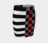 Striped & Matrix Fitted Skirt - Objet D'Art