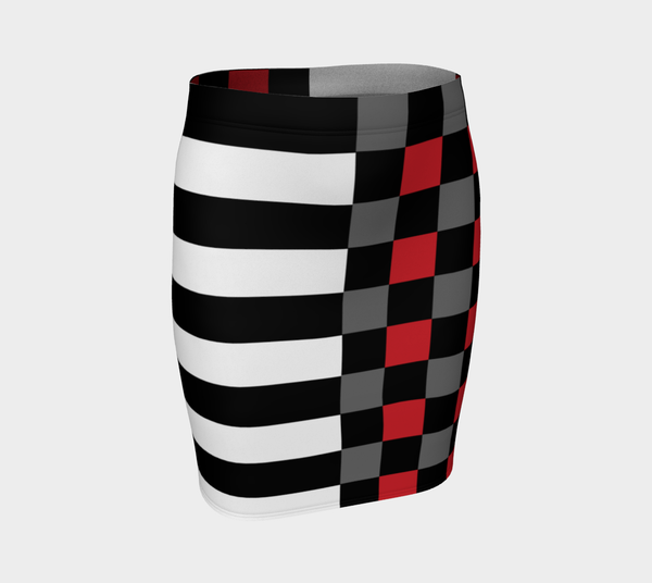 Striped & Matrix Fitted Skirt - Objet D'Art