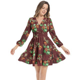 Nasturium Long Sleeve Tiered Ruffle Hem Elastic Waist Mini Dress - Objet D'Art